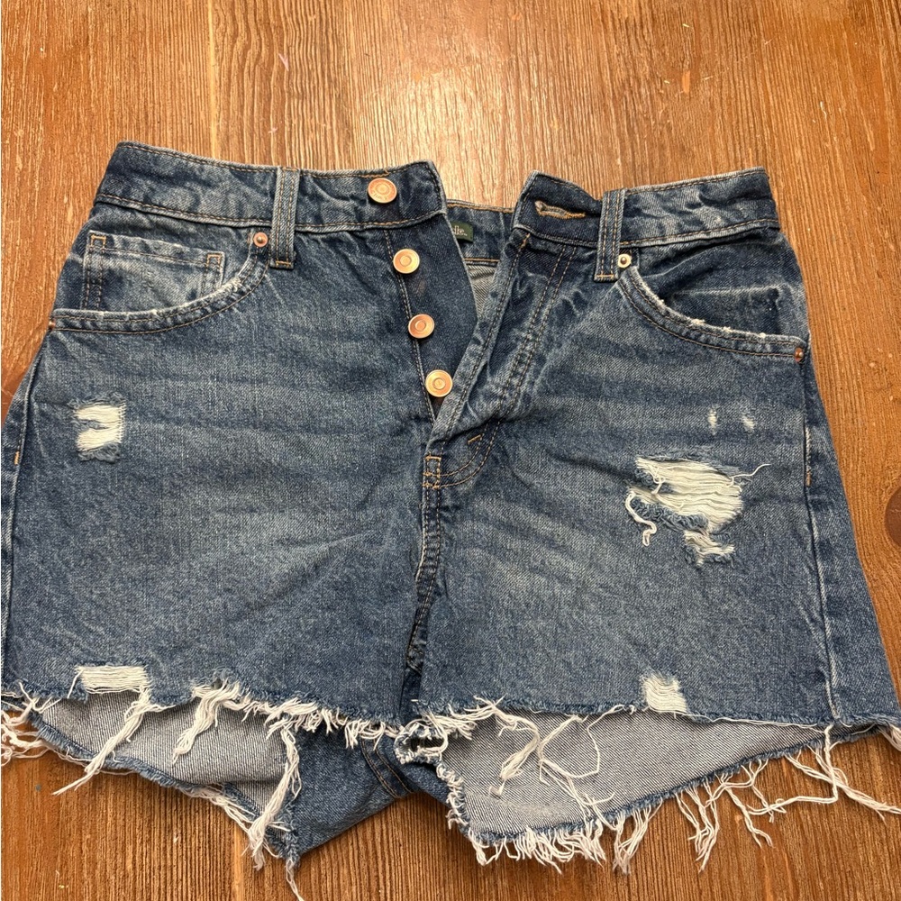 Wild Fable Dark Blue Distressed Jean Shorts